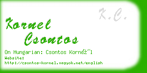 kornel csontos business card